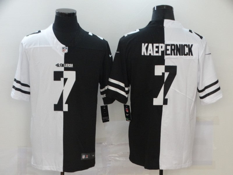 Men’s San Francisco 49ers Colin Kaepernick #7 Black/White Jersey