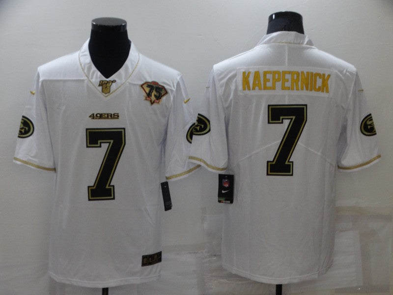 Men’s San Francisco 49ers Colin Kaepernick #7 White 75th Anniversary Jersey
