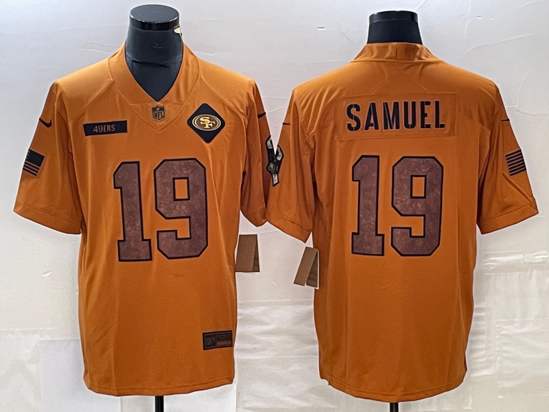 Men’s San Francisco 49ers Deebo Samuel #19 Brown 2023 Salute To Service Limited Jersey