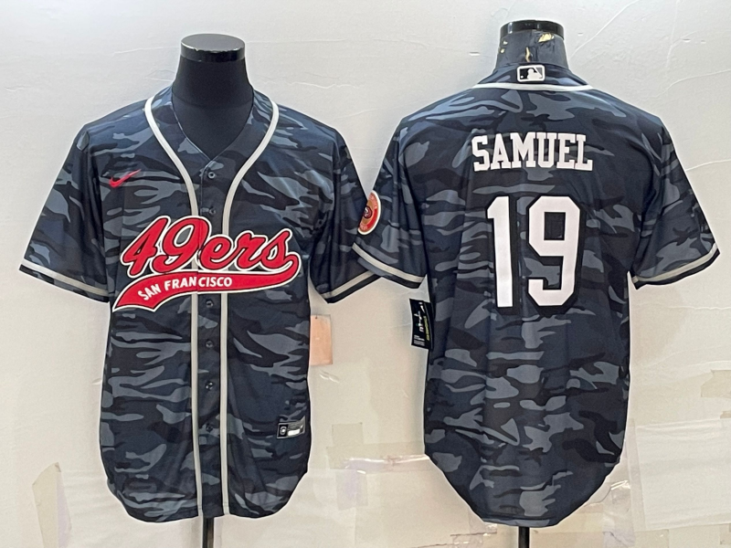 Men’s San Francisco 49ers Deebo Samuel #19 Grey Camouflage Jersey Joint Edition