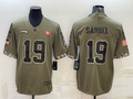 Men’s San Francisco 49ers Deebo Samuel #19 Olive 2022 Salute To Service Retired Limited Jersey