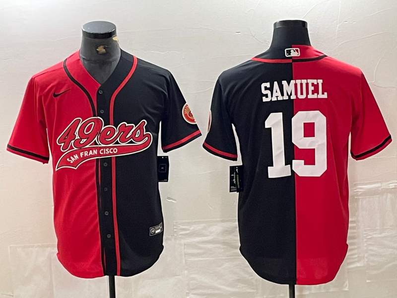 Men’s San Francisco 49ers Deebo Samuel #19 Red/Black Jersey Joint Edition