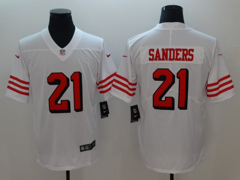 Men’s San Francisco 49ers Deion Sanders #21 White Jersey