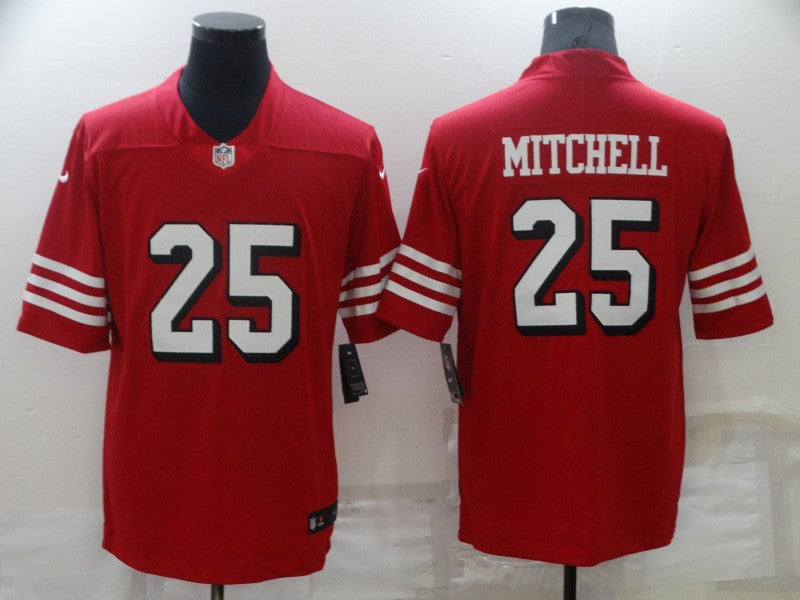 Men’s San Francisco 49ers Elijah Mitchell #25 Scarlet Alternate Team Jersey