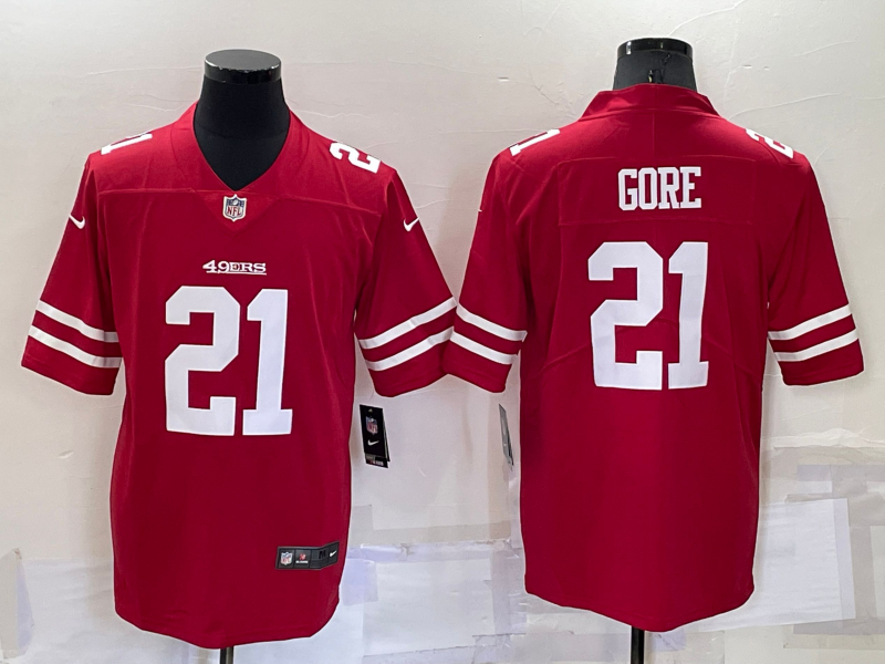 Men’s San Francisco 49ers Frank Gore #21 Red Jersey