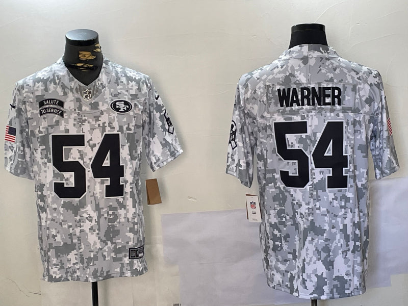 Men’s San Francisco 49ers Fred Warner #54 Arctic Camo 2024 Salute to Service Limited Jersey