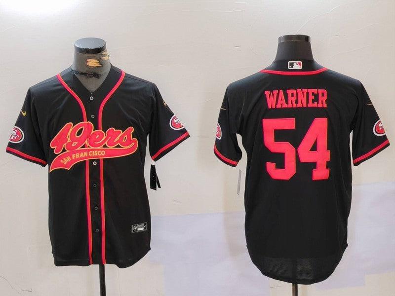 Men’s San Francisco 49ers Fred Warner #54 Black Jersey