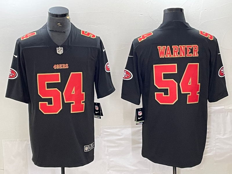 Men’s San Francisco 49ers Fred Warner #54 Black Jersey