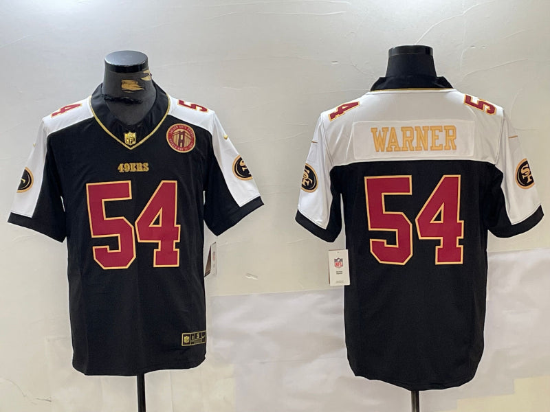 Men’s San Francisco 49ers Fred Warner #54 Black Team Jersey