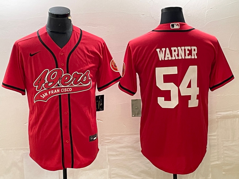 Men’s San Francisco 49ers Fred Warner #54 Red Jersey Joint Edition