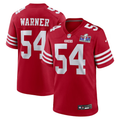 Men’s San Francisco 49ers Fred Warner #54 Scarlet Super Bowl LVIII Jersey