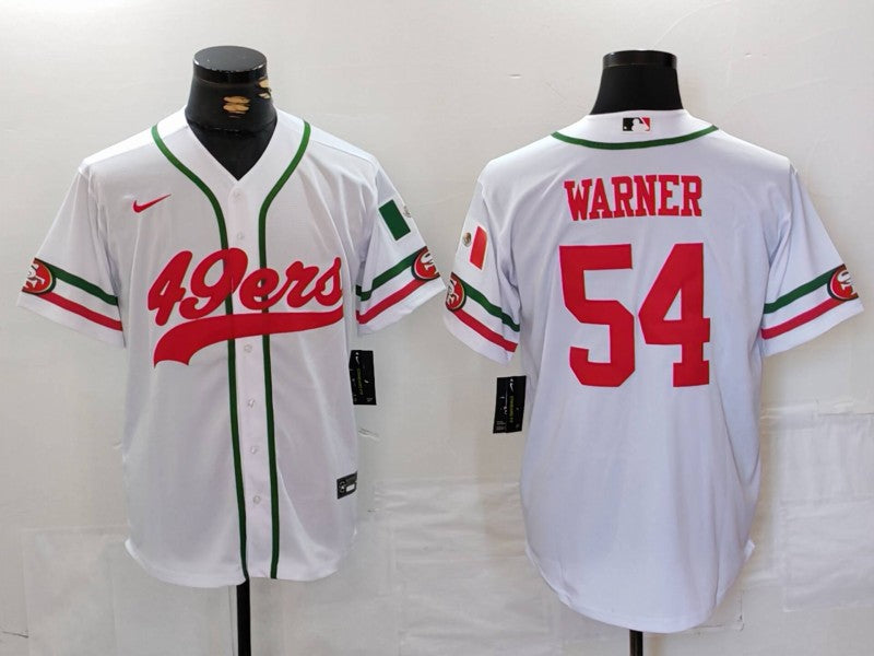 Men’s San Francisco 49ers Fred Warner #54 White Jersey