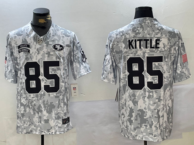 Men’s San Francisco 49ers George Kittle #85 Arctic Camo 2024 Salute to Service Limited Jersey