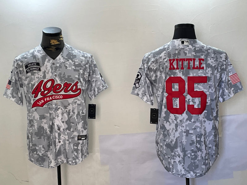 Men’s San Francisco 49ers George Kittle #85 Arctic Camo Salute to Service Limited Jersey