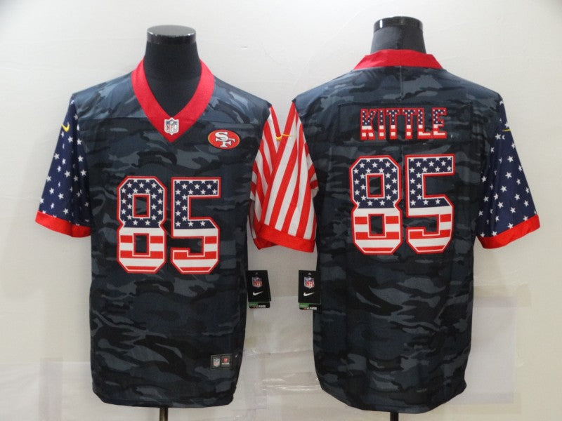Men’s San Francisco 49ers George Kittle #85 Gray Camouflage Jersey