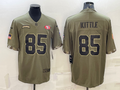 Men’s San Francisco 49ers George Kittle #85 Olive 2022 Salute To Service Retired Limited Jersey