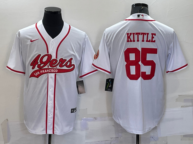 Men’s San Francisco 49ers George Kittle #85 White Jersey Joint Edition