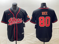 Men’s San Francisco 49ers Jerry Rice #80 Black Jersey Joint Edition