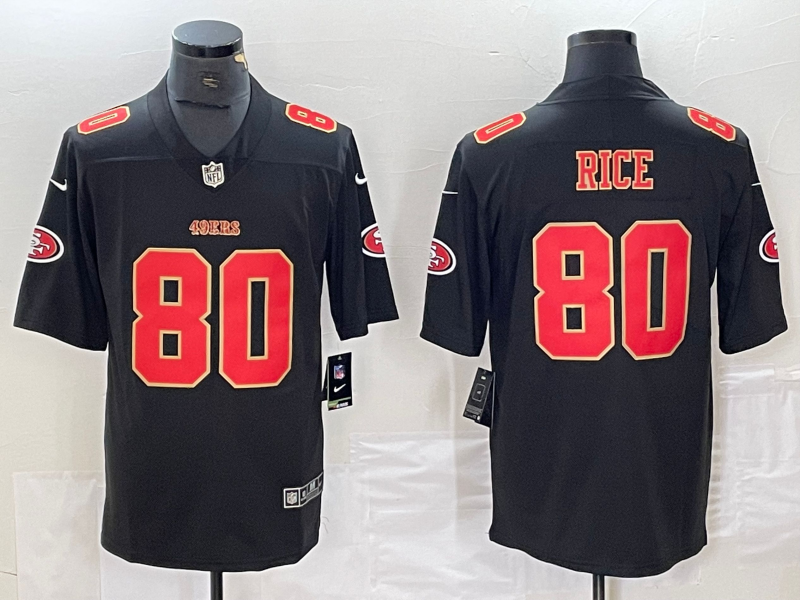 Men’s San Francisco 49ers Jerry Rice #80 Black Jersey
