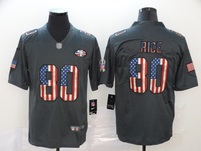 Men’s San Francisco 49ers Jerry Rice #80 Black Stitched Jersey