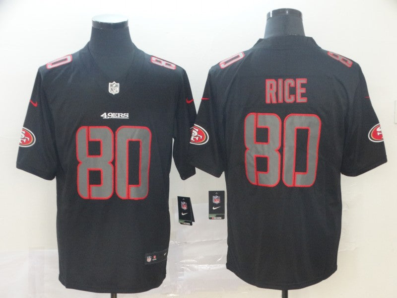 Men’s San Francisco 49ers Jerry Rice #80 Black Team Jersey