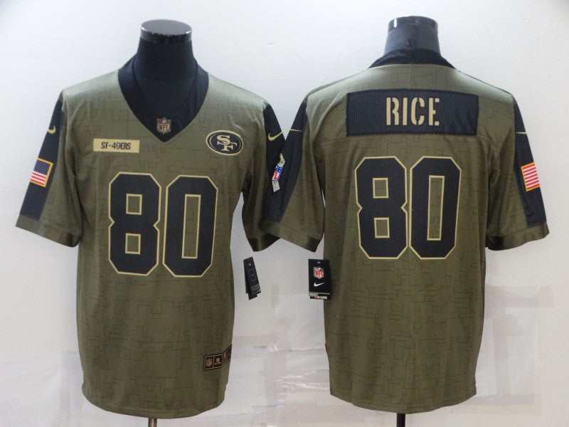 Men’s San Francisco 49ers Jerry Rice #80 Brown Jersey