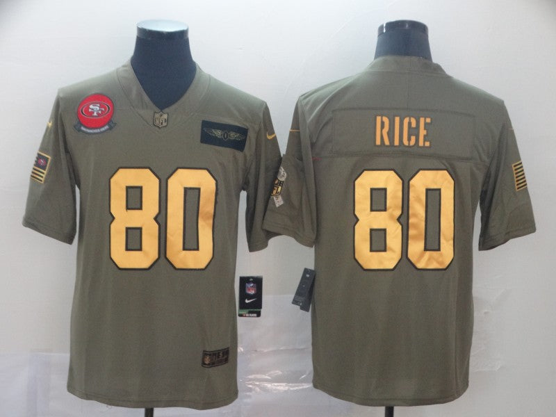 Men’s San Francisco 49ers Jerry Rice #80 Brown Jersey