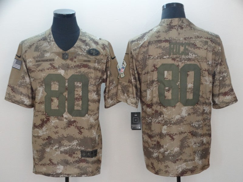 Men’s San Francisco 49ers Jerry Rice #80 Camouflage Jersey