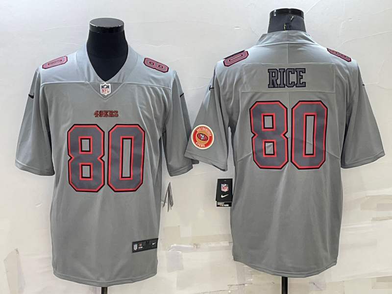 Men’s San Francisco 49ers Jerry Rice #80 Gray Atmosphere Jersey