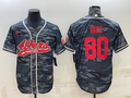 Men’s San Francisco 49ers Jerry Rice #80 Grey Camouflage Jersey Joint Edition