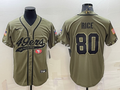 Men’s San Francisco 49ers Jerry Rice #80 Olive 2022 Salute To Service Retired Limited Jersey Joint Edition