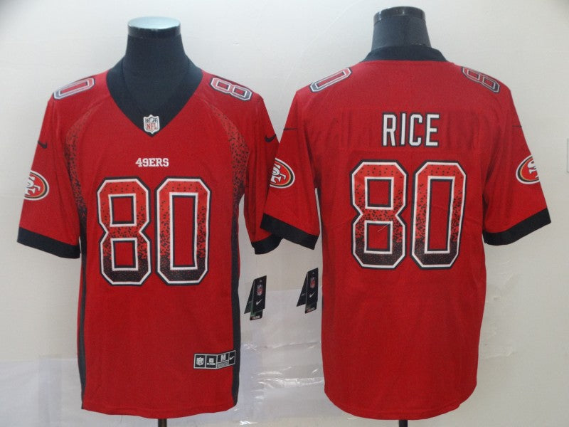 Men’s San Francisco 49ers Jerry Rice #80 Red Authentic Jersey