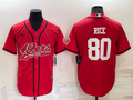 Men’s San Francisco 49ers Jerry Rice #80 Red Jersey Joint Edition