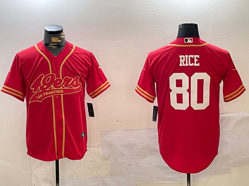 Men’s San Francisco 49ers Jerry Rice #80 Scarlet Team Jersey