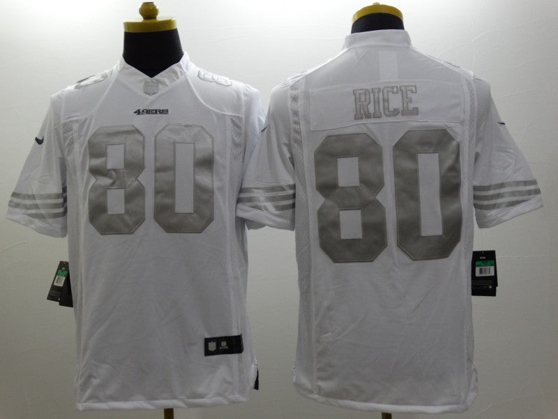 Men’s San Francisco 49ers Jerry Rice #80 White Alternate Jersey