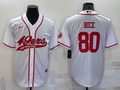 Men’s San Francisco 49ers Jerry Rice #80 White Jersey Joint Edition