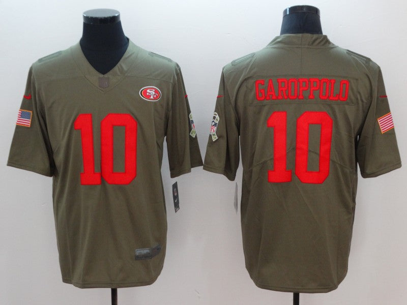 Men’s San Francisco 49ers Jimmy Garoppolo #10 Brown Authentic Jersey