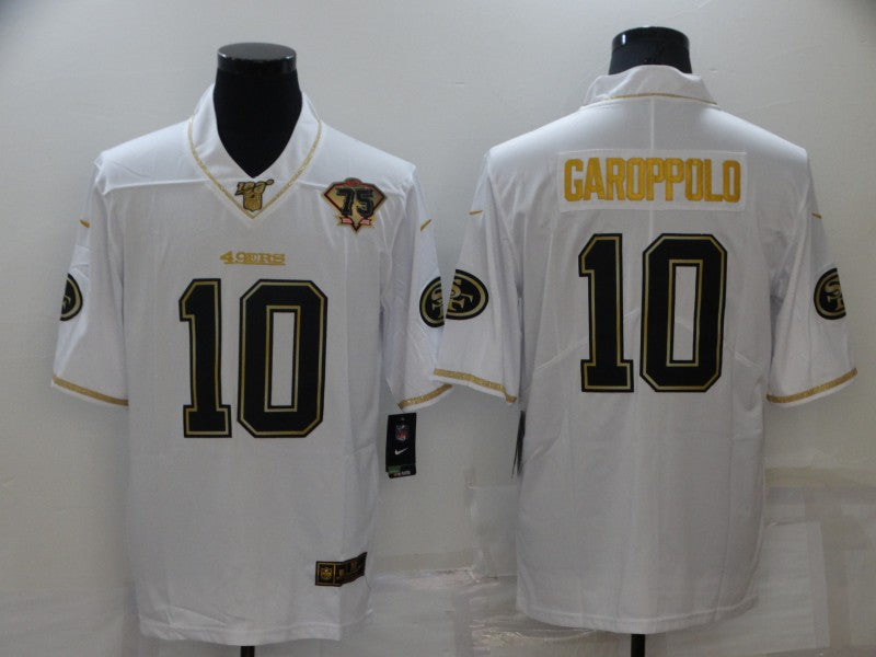 Men’s San Francisco 49ers Jimmy Garoppolo #10 White 75th Anniversary Jersey