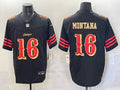 Men’s San Francisco 49ers Joe Montana #16 Black 2025 Rivalries Collection Limited Jersey