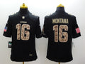 Men’s San Francisco 49ers Joe Montana #16 Black Alternate Jersey