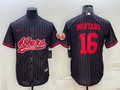 Men’s San Francisco 49ers Joe Montana #16 Black Jersey Joint Edition