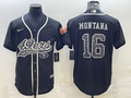 Men’s San Francisco 49ers Joe Montana #16 Black Retired RFLCTV Limited Jersey Joint Edition