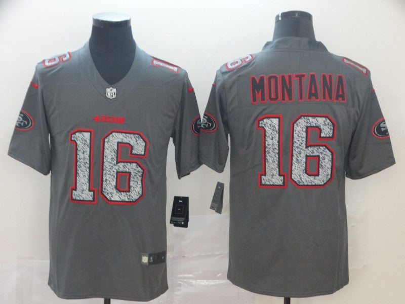 Men’s San Francisco 49ers Joe Montana #16 Gray Jersey