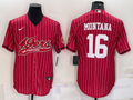 Men’s San Francisco 49ers Joe Montana #16 Red Jersey Joint Edition