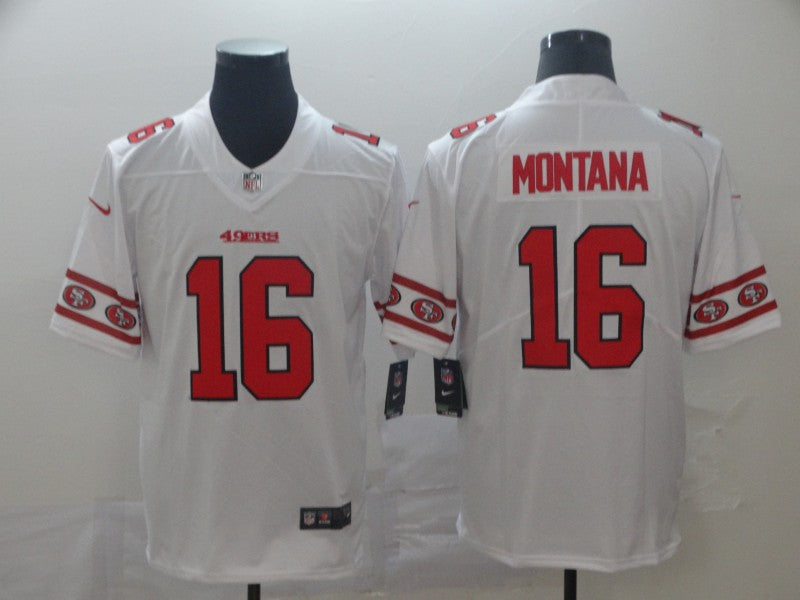 Men’s San Francisco 49ers Joe Montana #16 White Authentic Jersey
