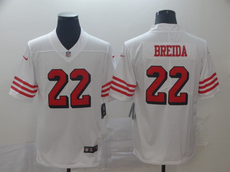 Men’s San Francisco 49ers Matt Breida #22 White Jersey