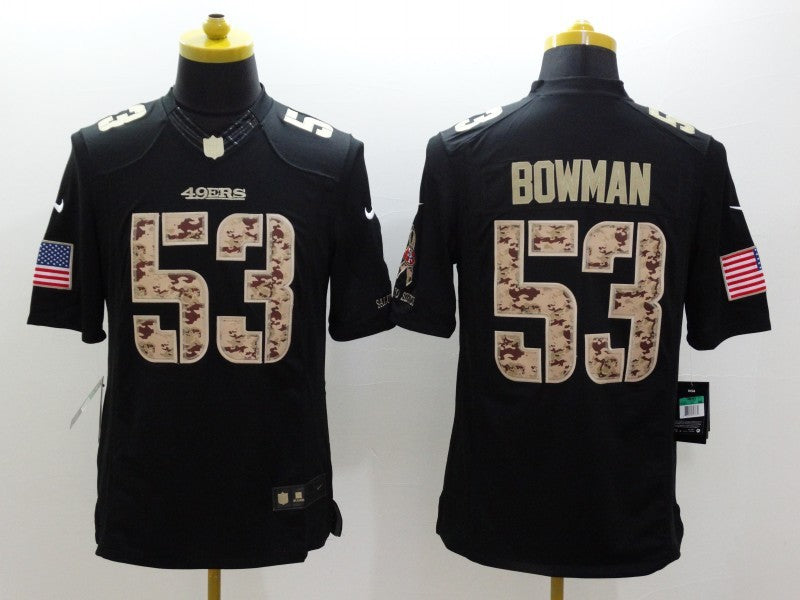 Men’s San Francisco 49ers Navoro Bowman #53 Black Jersey