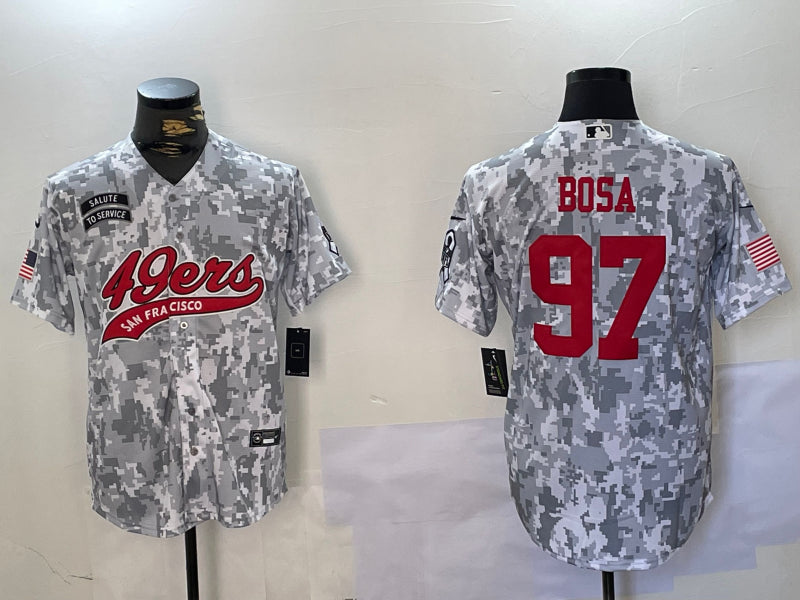 Men’s San Francisco 49ers Nick Bosa #97 Arctic Camo Salute to Service Limited Jersey