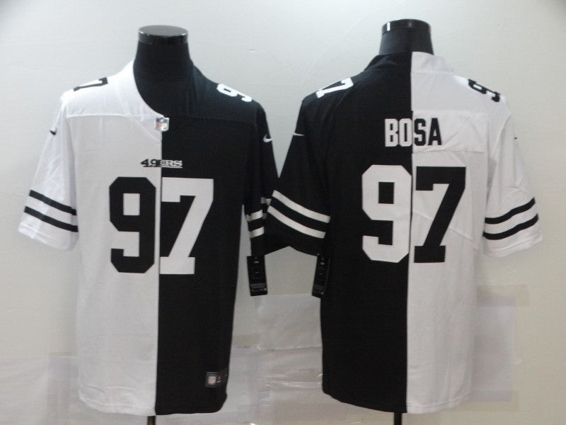 Men’s San Francisco 49ers Nick Bosa #97 Black/White Jersey