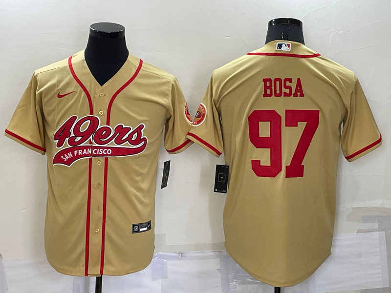 Men’s San Francisco 49ers Nick Bosa #97 Gold Jersey Joint Edition